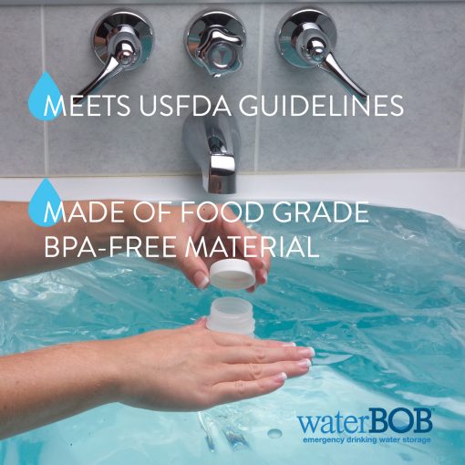 waterbob emergency water storage container usfda bpa-free